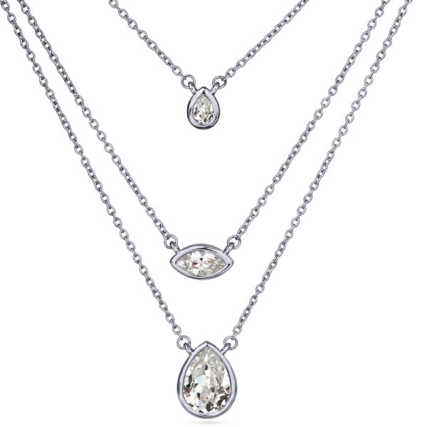 Колье Эйва (кристаллы SW белые; покрытие родий) 47см