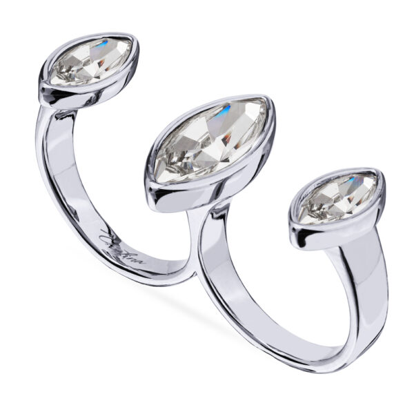 Кольцо Эйва (кристаллы SW белые; покрытие родий)