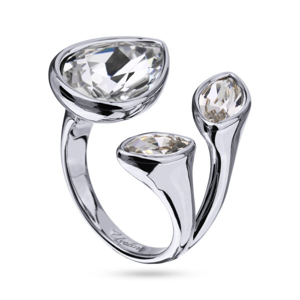 Кольцо Эйва (кристаллы SW белые; покрытие родий)