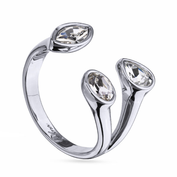 Кольцо Эйва (кристаллы SW белые; покрытие родием)