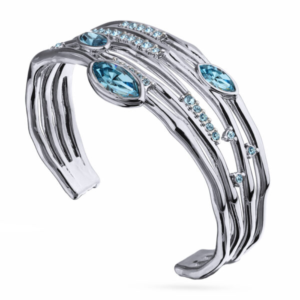 Браслет Эйва (кристаллы SW аквамарин; покрытие родий)