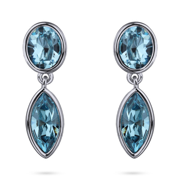 Серьги Эйва (кристаллы SW аквамарин; покрытие родий)
