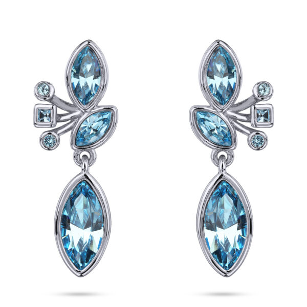 Серьги Эйва (кристаллы SW аквамарин; покрытие родий)