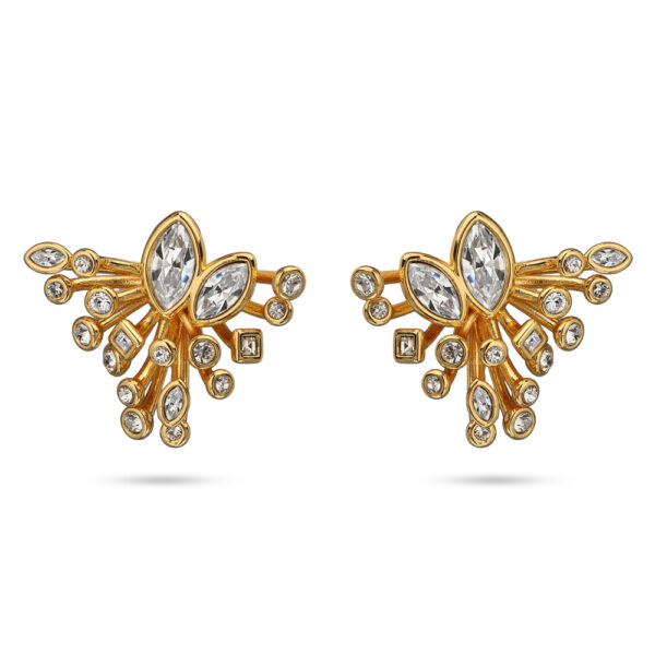 Серьги Эйва (кристаллы SW белые; покрытие золото)