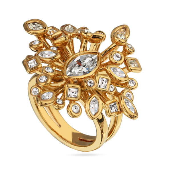 Кольцо Эйва (кристаллы SW белые; покрытие золото)