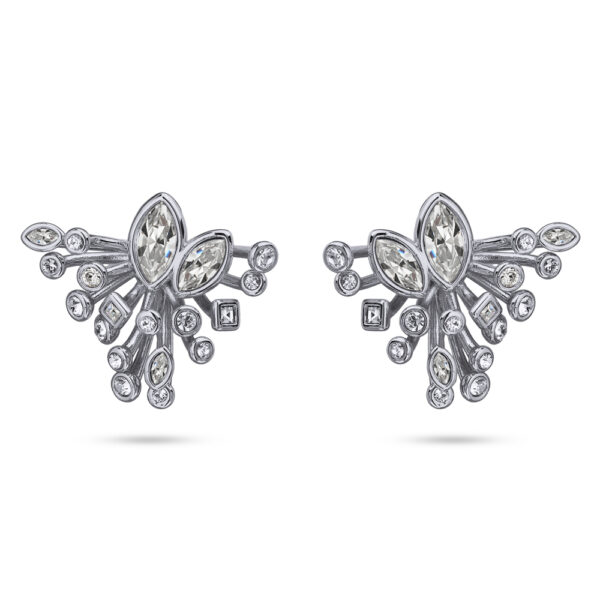 Серьги Эйва (кристаллы SW белые; покрытие родий)