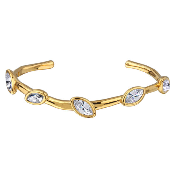 Браслет Эйва (кристаллы SW белые; покрытие золото)