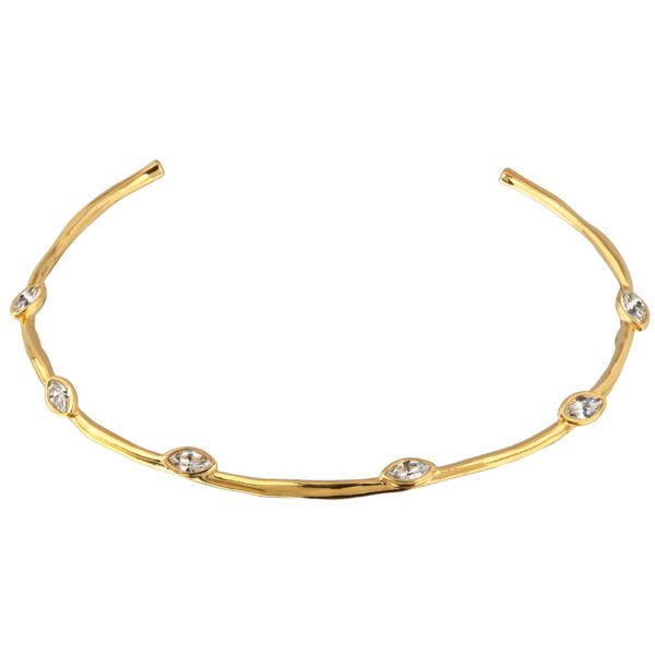 Колье Эйва (кристаллы SW белые; покрытие золото)