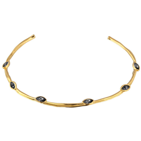 Колье Эйва (кристаллы SW темно-серые; покрытие золото)