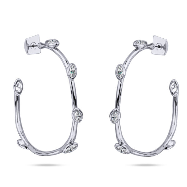 Серьги Эйва (кристаллы SW белые; покрытие родий)