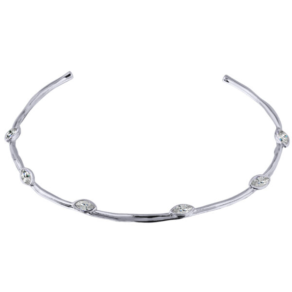 Колье Эйва (кристаллы SW белые; покрытие родий)