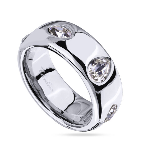 Кольцо Эйва (кристаллы SW белые; покрытие родий)