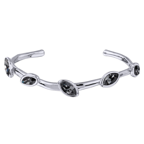 Браслет Эйва (кристаллы SW темно-серые; покрытие родий)