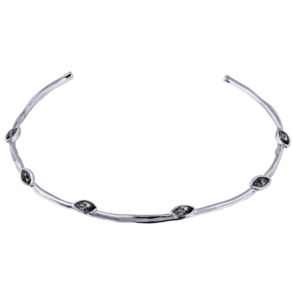 Колье Эйва (кристаллы SW темно-серые; покрытие родий)