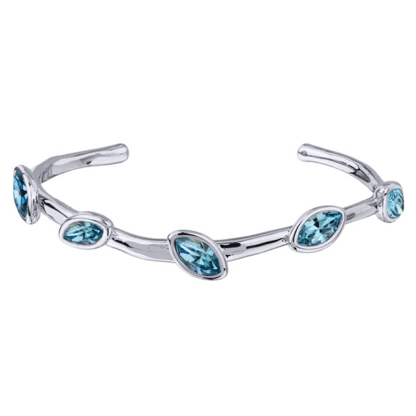 Браслет Эйва (кристаллы SW аквамарин; покрытие родий)