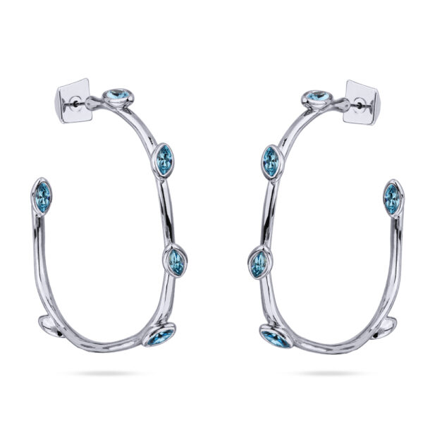 Серьги Эйва (кристаллы SW аквамарин; покрытие родий)