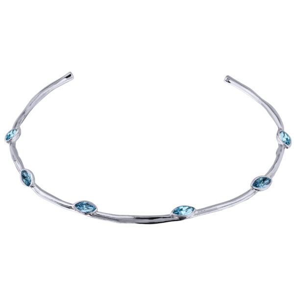 Колье Эйва (кристаллы SW аквамарин; покрытие родий)