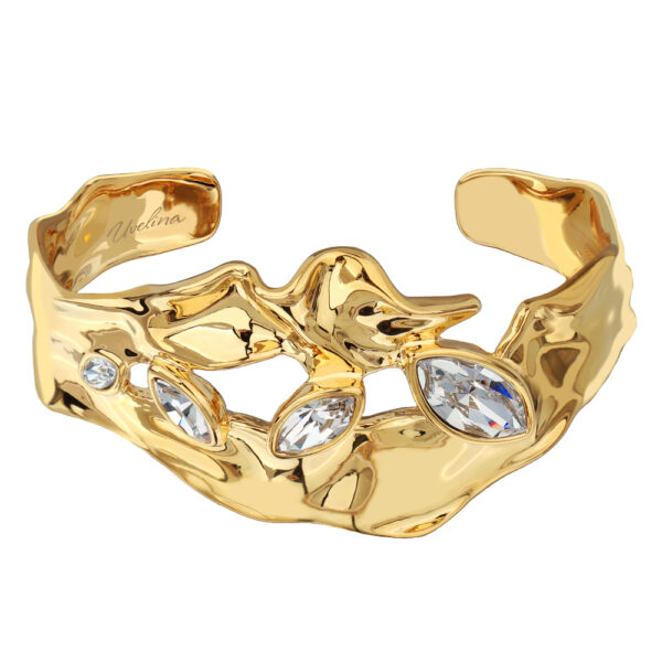 Браслет Эйва (кристаллы SW белые; покрытие золото)