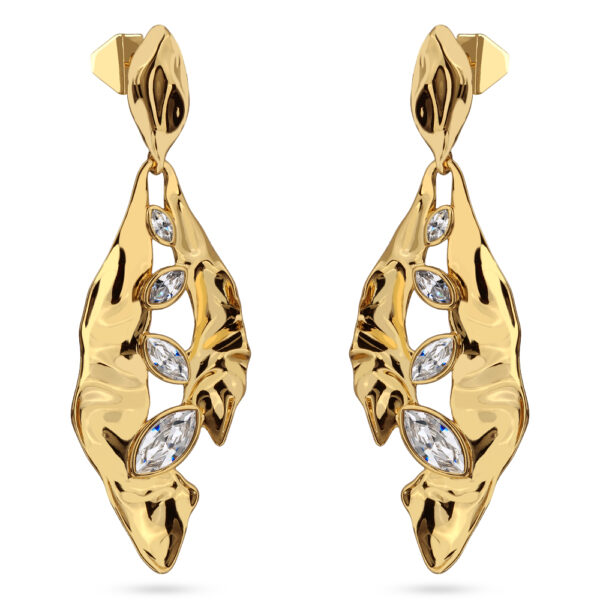 Серьги Эйва (кристаллы SW белые; покрытие золото)