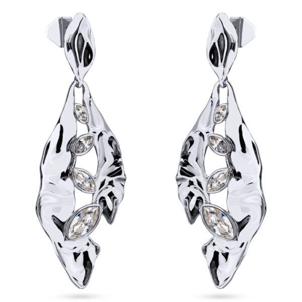 Серьги Эйва (кристаллы SW белые; покрытие родий)
