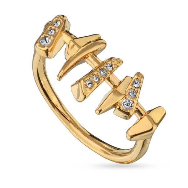 Кольцо Ажур (кристаллы SW белые; покрытие золото)