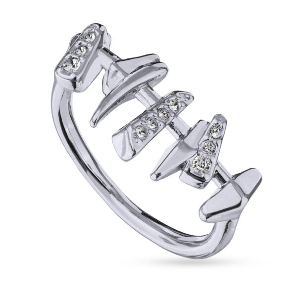 Кольцо Ажур (кристаллы SW белые; покрытие родий)