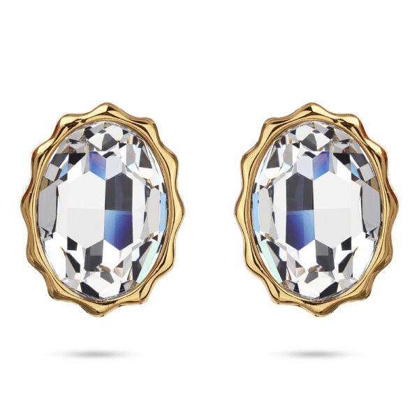 Пусеты Сияние (кристаллы SW белые; покрытие золото)