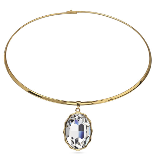 Колье Сияние (кристаллы SW белые; покрытие золото) 42см