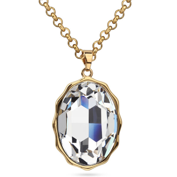 Кулон Сияние (кристаллы SW белые; покрытие золото) 90-95см