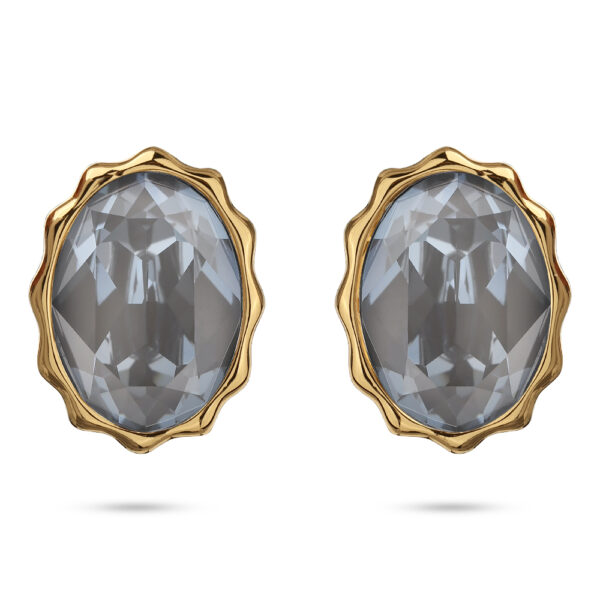 Пусеты Сияние (кристаллы SW дымчато-серые; покрытие золото)