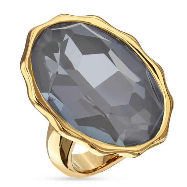 Кольцо Сияние (кристаллы SW дымчато-серые; покрытие золото)