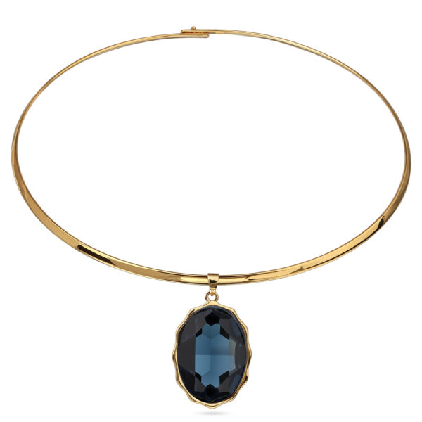 Колье Сияние (кристаллы SW темно-синие; покрытие золото) 42см