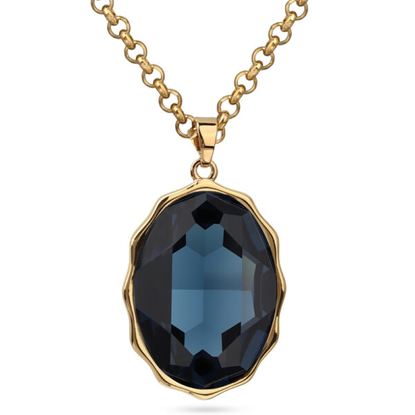 Кулон Сияние (кристаллы SW темно-синие; покрытие золото) 90-95см