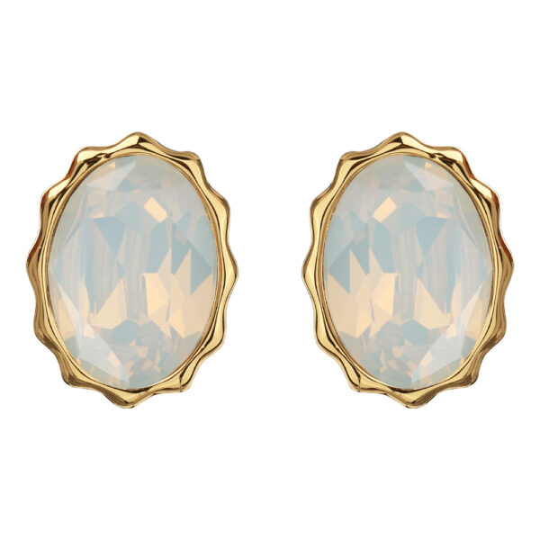 Пусеты Сияние (кристаллы SW белый опал; покрытие золото)