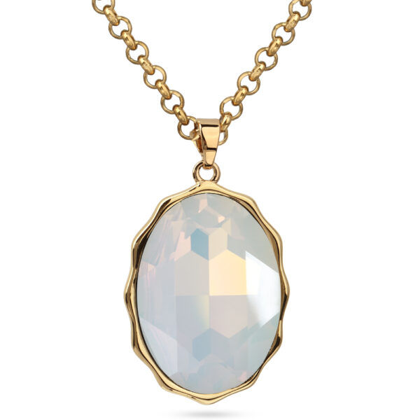 Кулон Сияние (кристаллы SW белый опал; покрытие золото) 90-95см