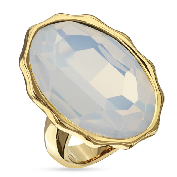 Кольцо Сияние (кристаллы SW белый опал; покрытие золото)