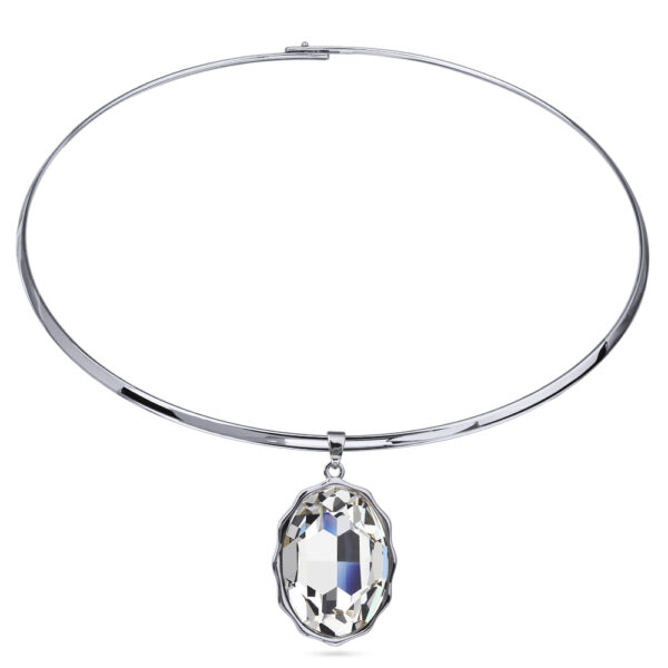 Колье Сияние (кристаллы SW белые; покрытие родий) 42см