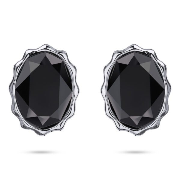 Пусеты Сияние (кристаллы SW гематит; покрытие родий)