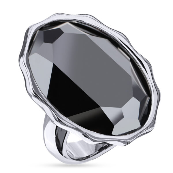 Кольцо Сияние (кристаллы SW гематит; покрытие родий)