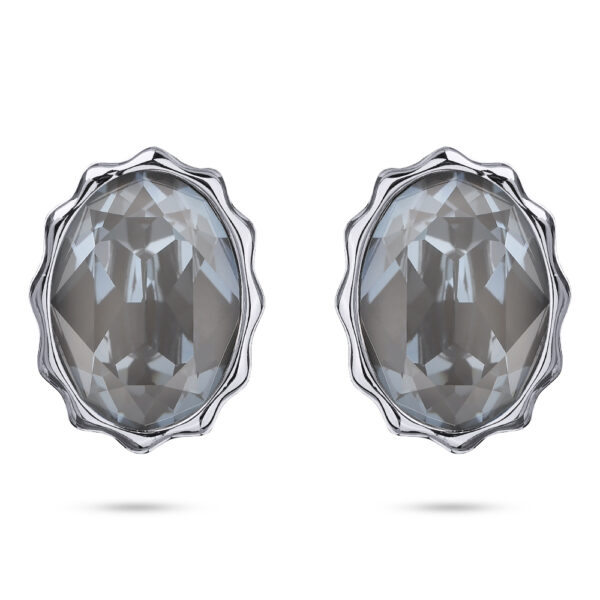 Пусеты Сияние (кристаллы SW дымчато-серые; покрытие родий)