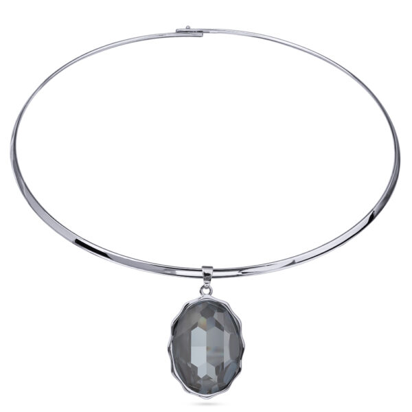 Колье Сияние (кристаллы SW дымчато-серые; покрытие родий) 42см