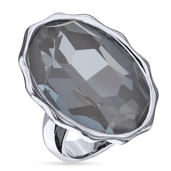Кольцо Сияние (кристаллы SW дымчато-серые; покрытие родий)