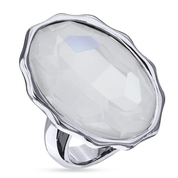 Кольцо Сияние (кристаллы SW белый электрик; покрытие родий)