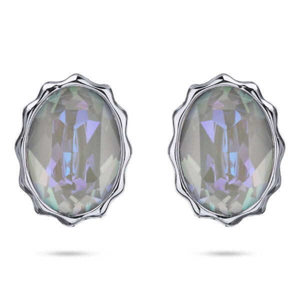 Пусеты Сияние (кристаллы SW серо-синие; покрытие родий)