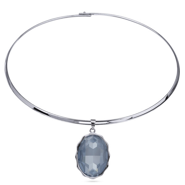 Колье Сияние (кристаллы SW байкальский лед; покрытие родий) 42см