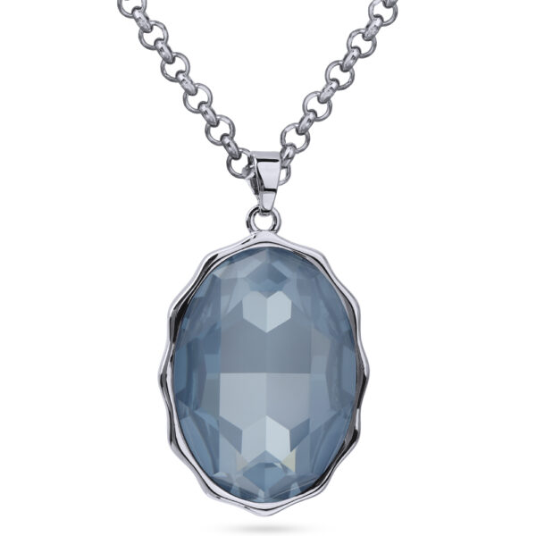 Кулон Сияние (кристаллы SW байкальский лед; покрытие родий) 90-95см
