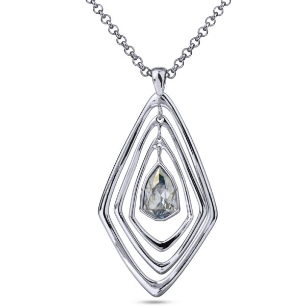 Кулон Румба (кристаллы SW серо-голубые; покрытие родий) 88-93см