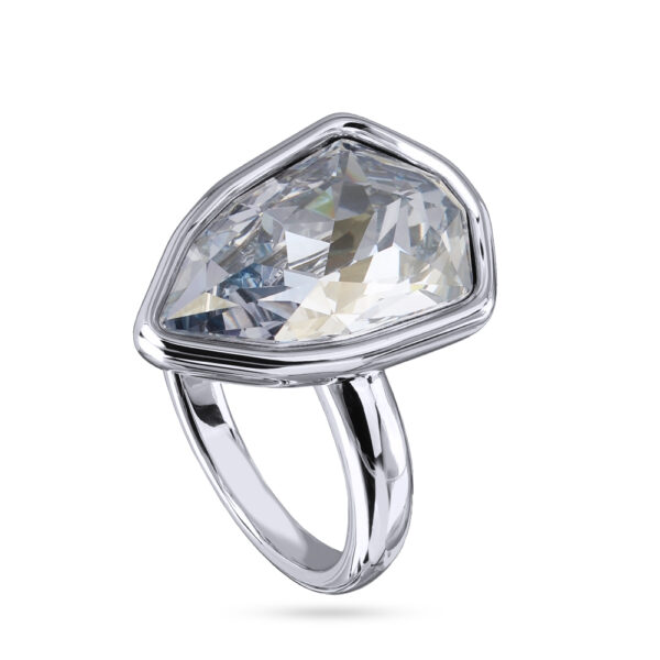 Кольцо Румба (кристаллы SW серо-голубые; покрытие родий)